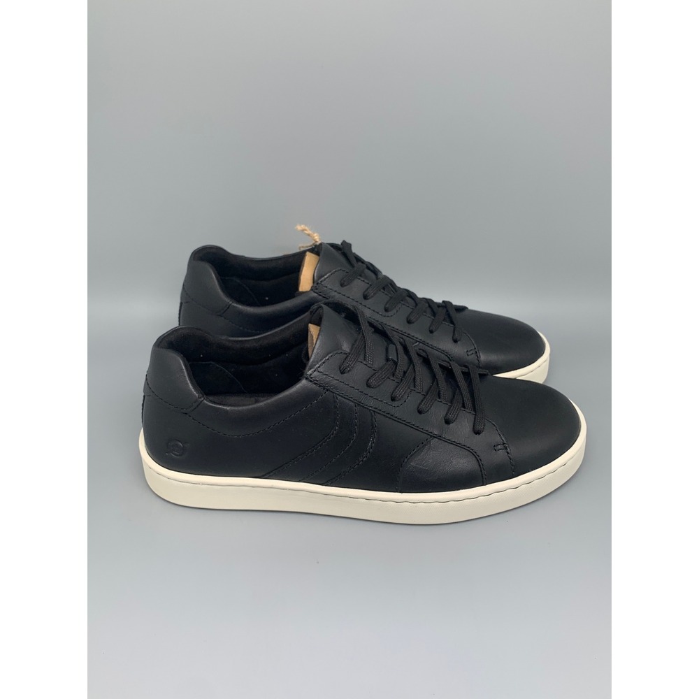 Born Beck Tie Black Leather Sneakers BM0021103 Men's Sz 10.5